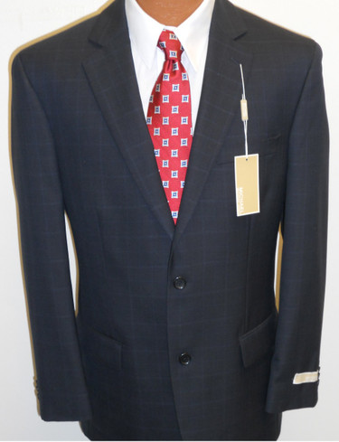 Men's Michael Kors Plaid Suit - Navy - S & K Suits