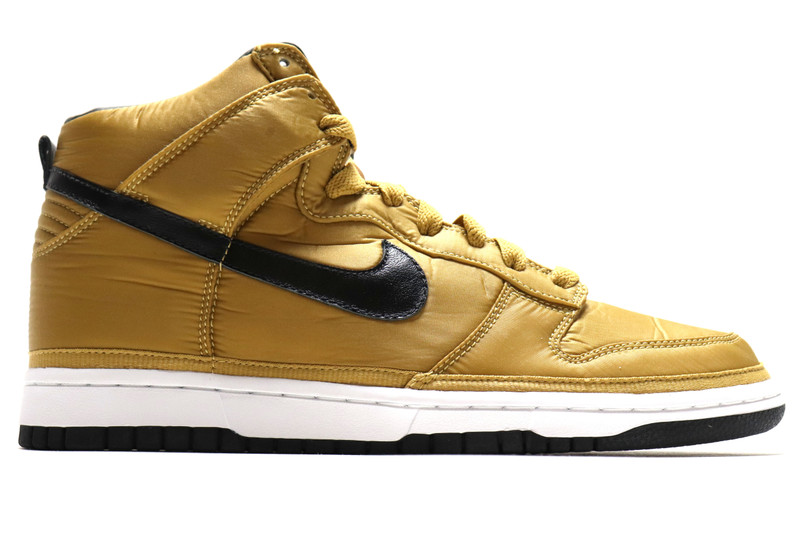 nike dunk high premium metallic gold