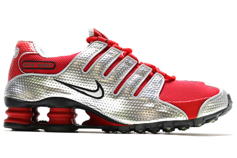 red and grey nike shox