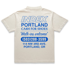 INDEX CASH FOR SHOES TEE (CREAM/BLUE)