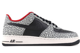   NIKE AIR FORCE 1 LOW ID SUPREME BLACK CEMENT (SIZE 8)