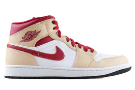 AIR JORDAN 1 MID LIGHT CURRY CARDINAL