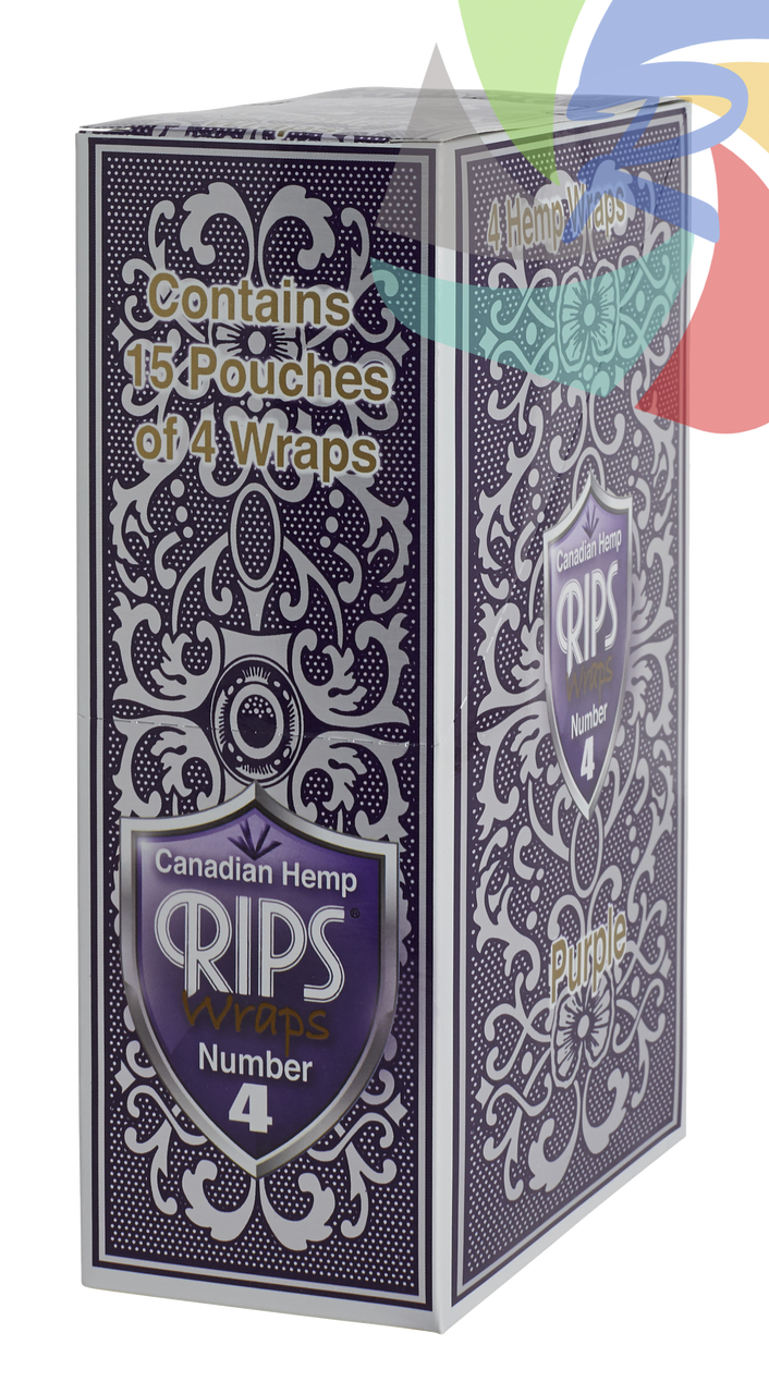 RIPS - Purple Flavoured Tobacco Free WRAPS 4 Per Pouch - 15 Pouches ...