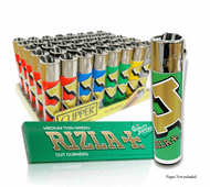 RIZLA (Assorted colours) - Clipper Flint Lighters with Licensed printed Design 40Pk