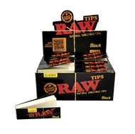 RAW BLACK ROLLING PAPERS TIPS (Pack Size: 50)