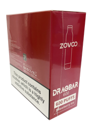 DRAGBAR 600 DISPOSABLE VAPE BARS (UP TO 600 PUFFS) - STRAWBERRY ICE - 10PK