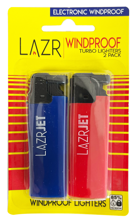 LAZR 2 WINDPROOF REFILLABLE LIGHTERS PER BLISTER PACK (24 PER BOX ...