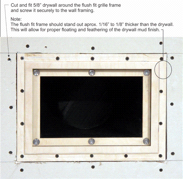 Wood Flush Mount Vent Grille Assembly