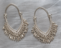Silver Oval Multi Chain Boho Chic Earrings
