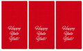 Set of 3 "Happy Yule Y'all" Embroidered Christmas Holiday Kitchen Towels