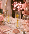 Set of Two "Bachelorette" Stemless Champagne Glasses