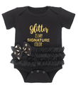Glitter is My Signature Color Baby Onesie Tutu w Gold Letters (0 - 6 Months)