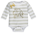 "Born to Sparkle" Gold Lettered Baby Onesie Diaper Shirt (0 - 6 Months)