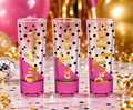  Oh Snap, I Can't Even, Party On - Set of 3 Gold & Pink  Shot Glasses With Sayings
