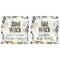Set of 4 Good Witch/ Bad Witch Assorted Heavy Stoneware Coasters