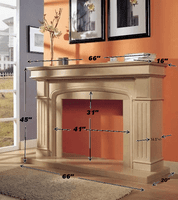 66" Marble Mantel Approximate Dimensions
