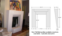 Specifications for the new Tall Metropolitan cast stone mantel, adding $400.  Call to order.