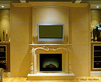 A Louis XV style stone mantel.