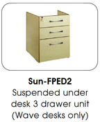 Buy Fixed Under Desk Pedestal, 3 Drawer (SUN-FPED2) sold by eSuppliesMedical.co.uk