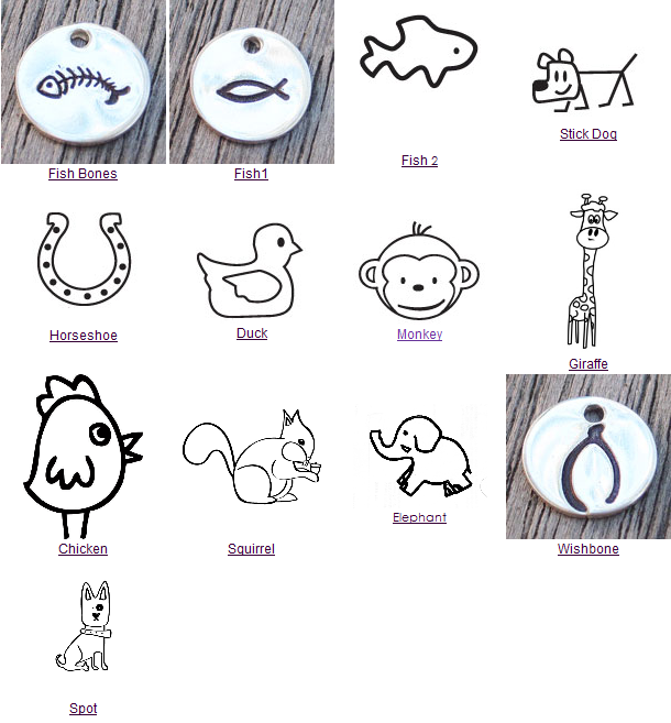 Cute animal symbols that you can have put on your personalized jewelry