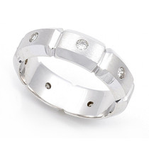 Bezel set Diamond Semi Eternity Segmented Ring (1/3 ct.)