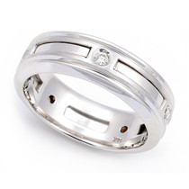 Bezel set Diamond Semi Eternity Ring (1/7 ct.)