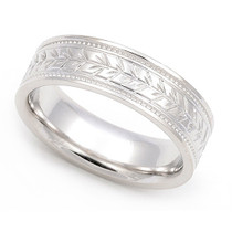 Arrow Design Milgrain Wedding Ring 5.5mm