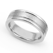 Satin Finish Milgrain Wedding Ring 6mm