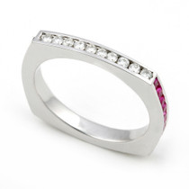 Diamond and Multi Color Sapphire Eternity Ring