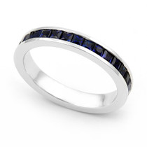 Channel set Blue Sapphire Eternity Ring