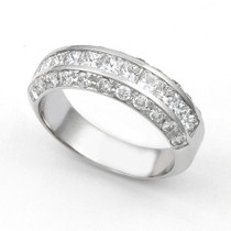 Channel and Pave set Diamond Half Eternity Ring (1 1/3 ct.)