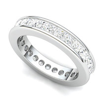 Channel Set Princess Diamond Curved Edge Eternity Ring (3 ct.)