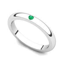Bezel set Classic Emerald Single Stone Ring