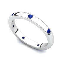 Bezel set Classic Semi Eternity Sapphire Ring