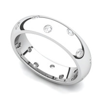 Bezel set Classic Semi Eternity Diamond Ring 5mm