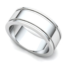 Grooved Wedding Ring 7mm