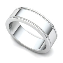 Milgrained Wedding Ring 6mm