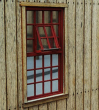 Engine shed window with an industrial look.  framing is on both sides.