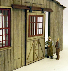 O scale single sliding shed door fitted to On30 roundhouse