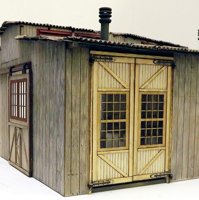 On30 Engine Shed Doors With Windows Kitwood Hill Models Store