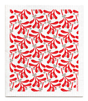 Red Mistletoe Dishcloth 