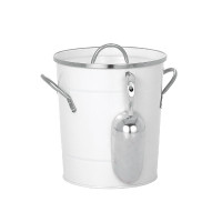 White Painted Metal Ice Bucket