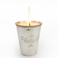 Votive Silver Flourish Large