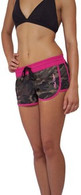Women's board shorts. No matter what your beachwear needs, our women’s board shorts will keep you feeling cool while looking hot whether you’re ripping the waves or lounging at the pool! 

These board shorts are made from UV resistant micro-fibers to prevent fading and quick-drying. They also have  2 and 4 way stretch fabric for a cool and comfortable fit.