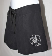 Women's High Waisted Mid-Length Board Shorts in Black or Brown