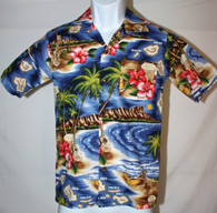 Junior Boy's Aloha Shirt in Hawaiian Paradise