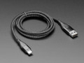 Black Woven USB A/Type-C to Type-C Cable with Magnetic Tip - 1 meter long