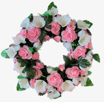 Artificial Pink Roses Wreath