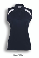 CP0931 - Bocini Team Essentials- Ladies Sleeveless Contrast Polo