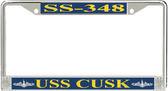 USS Cusk SS-348 License Plate Frame